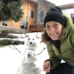 Julie with a small snowman