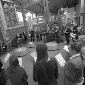 Barbed Choir singing at Whistler Public Library