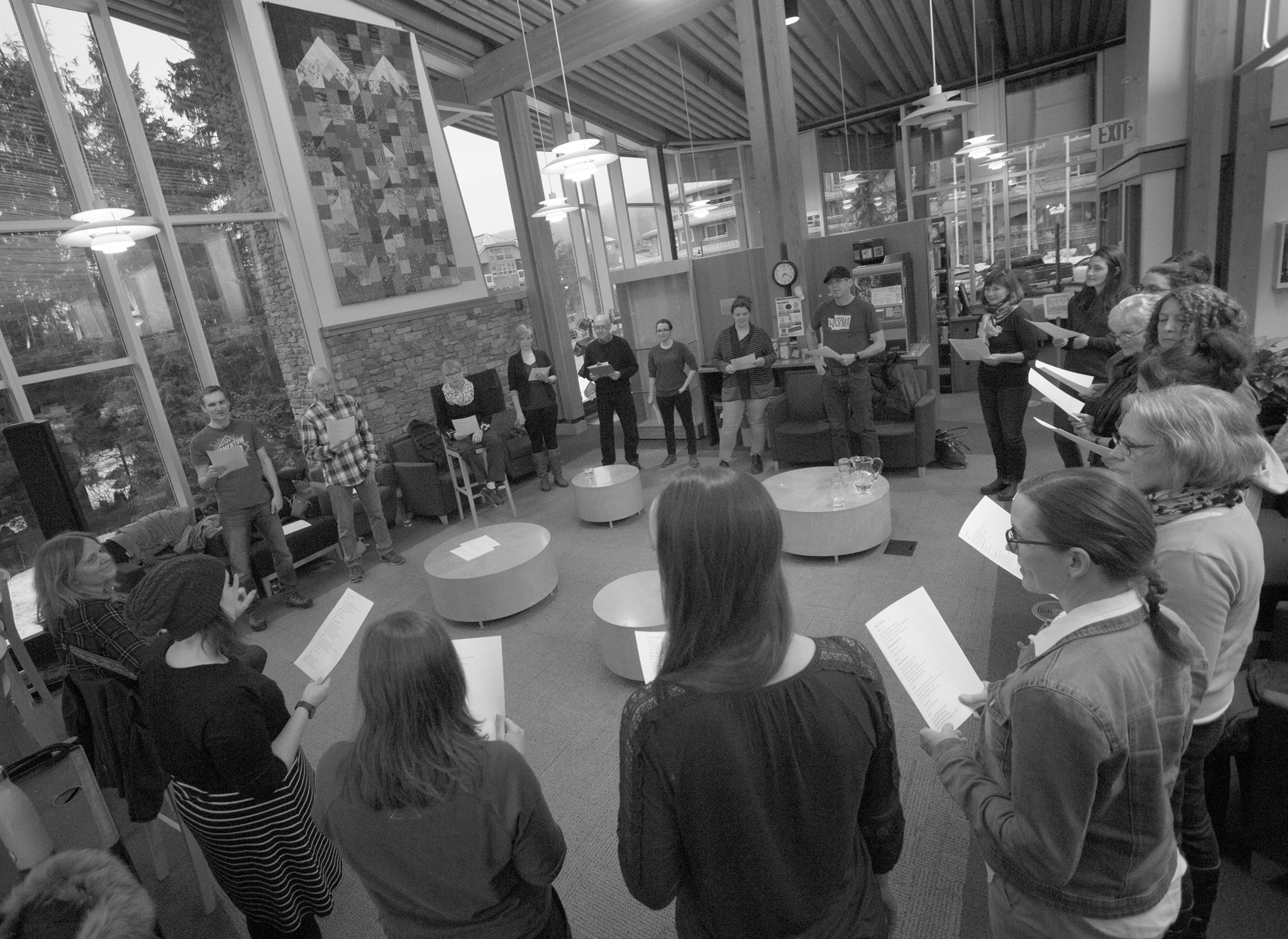 Barbed Choir singing at Whistler Public Library